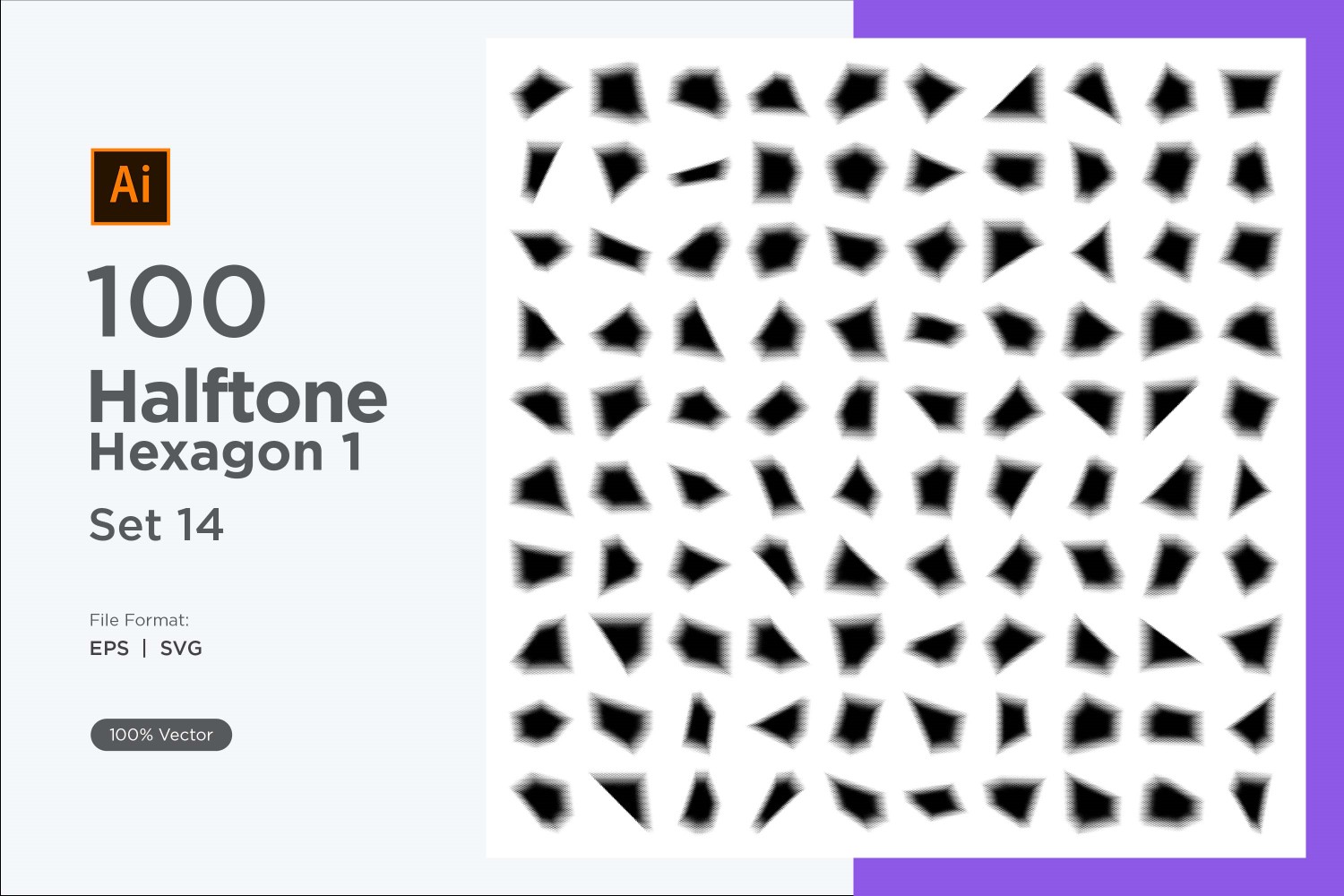 Hexagon shape halftone background V1 -100-14