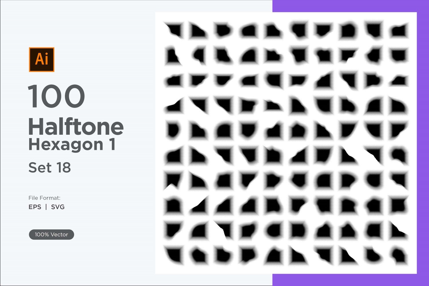 Hexagon shape halftone background V1 -100-18