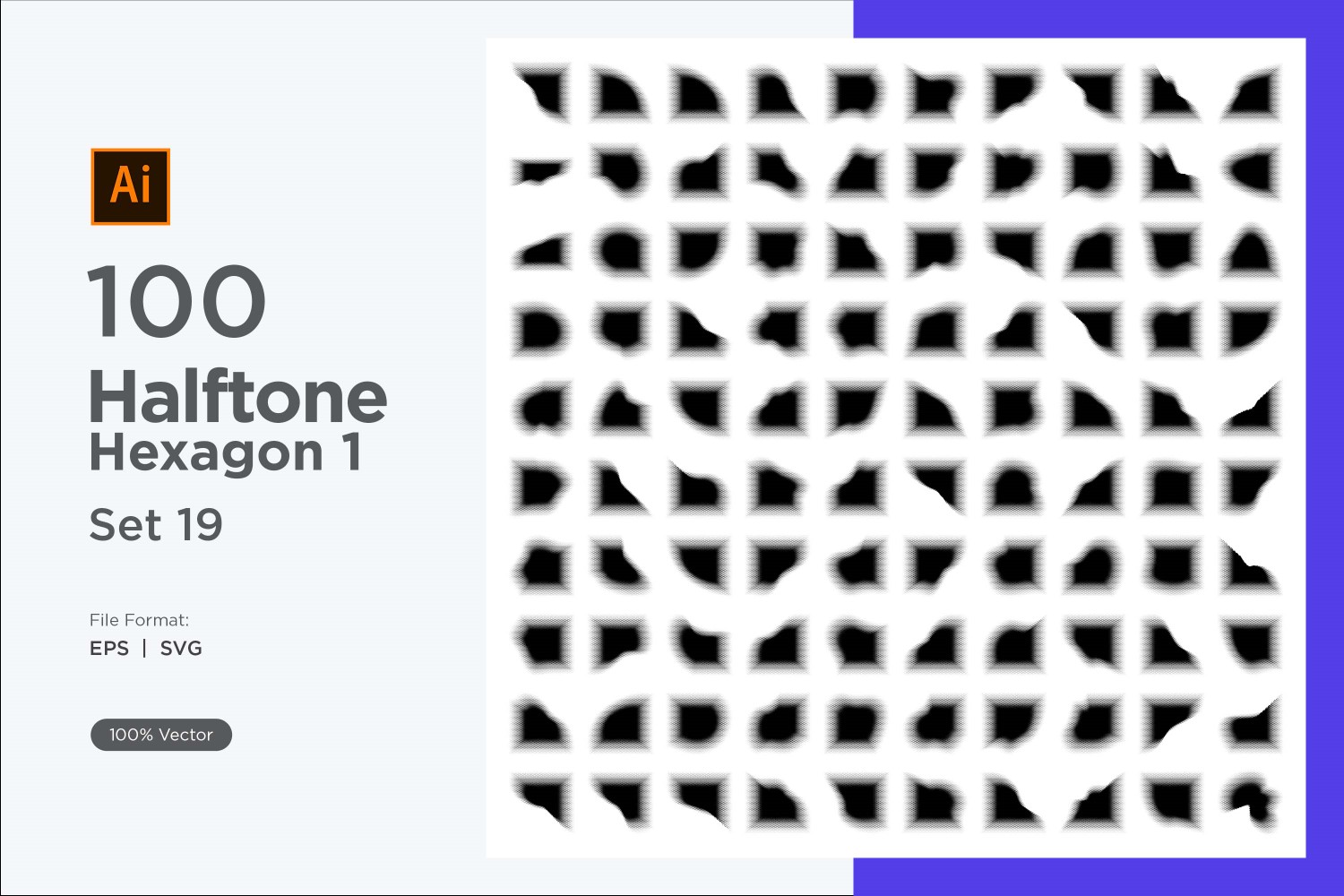 Hexagon shape halftone background V1 -100-19