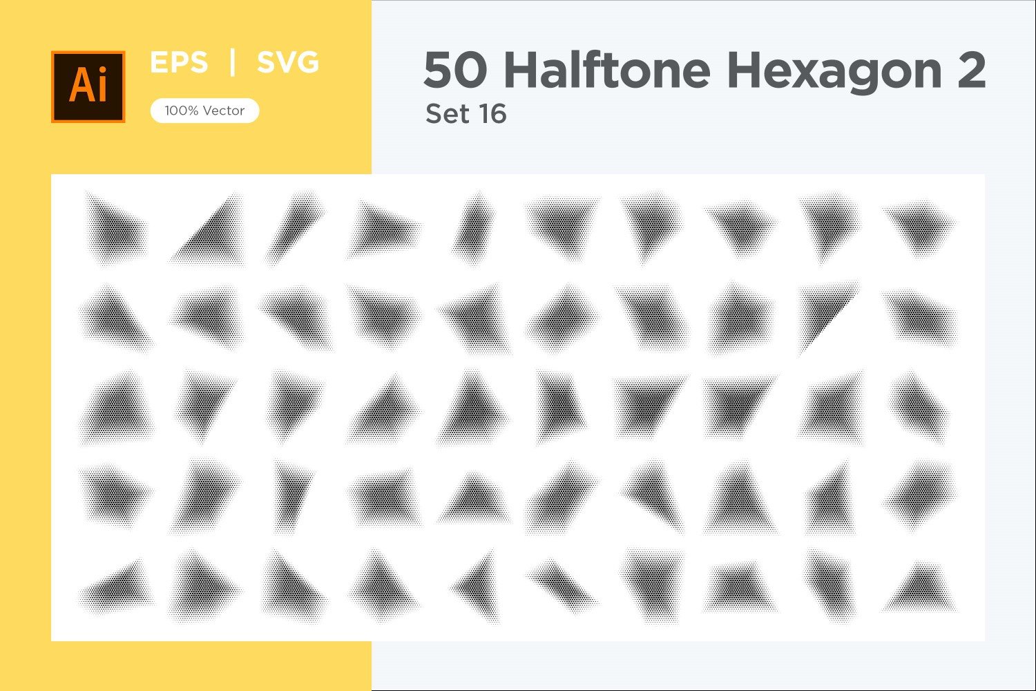 Hexagon shape halftone background V2-50-16