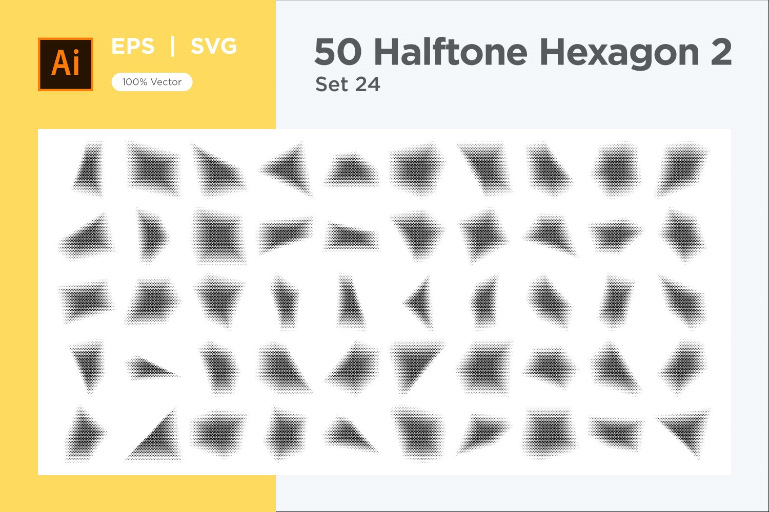 Hexagon shape halftone background V2-50-24