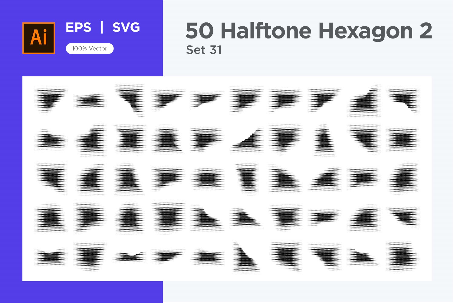 Hexagon shape halftone background V2-50-31