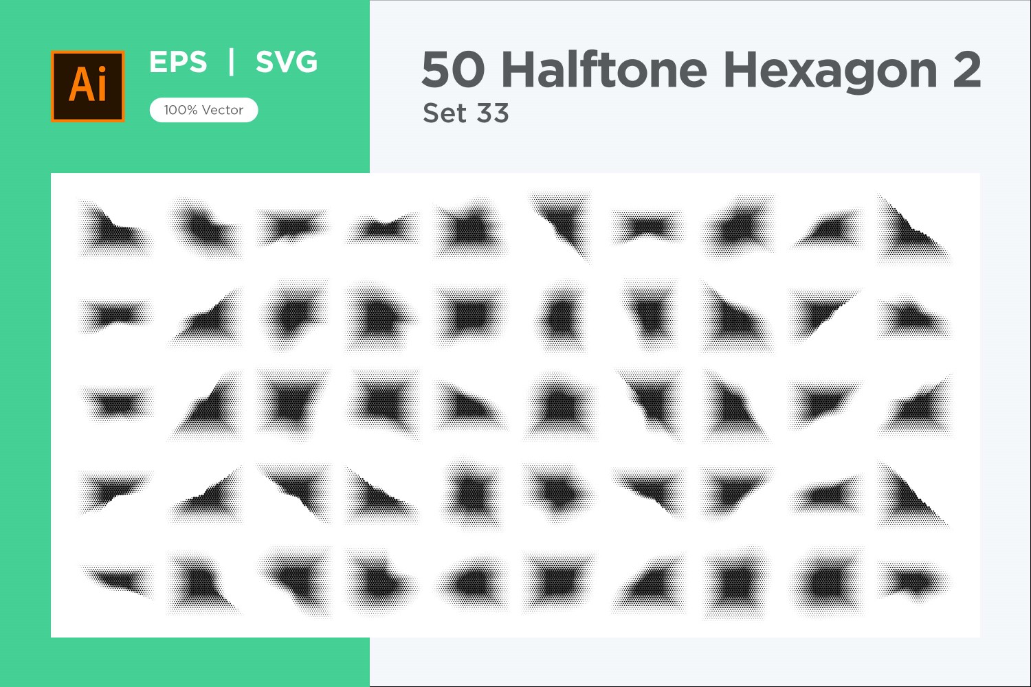 Hexagon shape halftone background V2-50-33