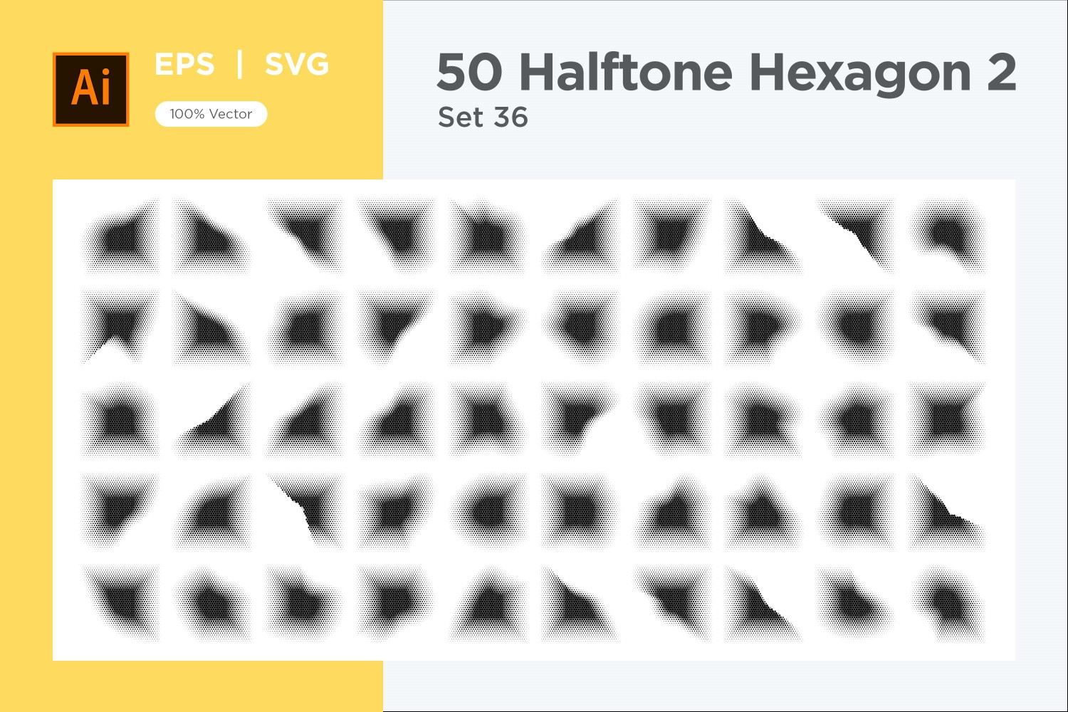 Hexagon shape halftone background V2-50-36