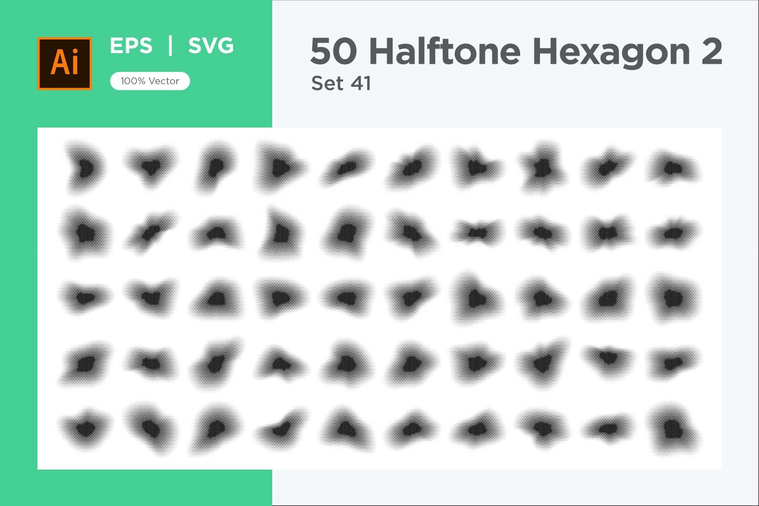 Hexagon shape halftone background V2-50-41