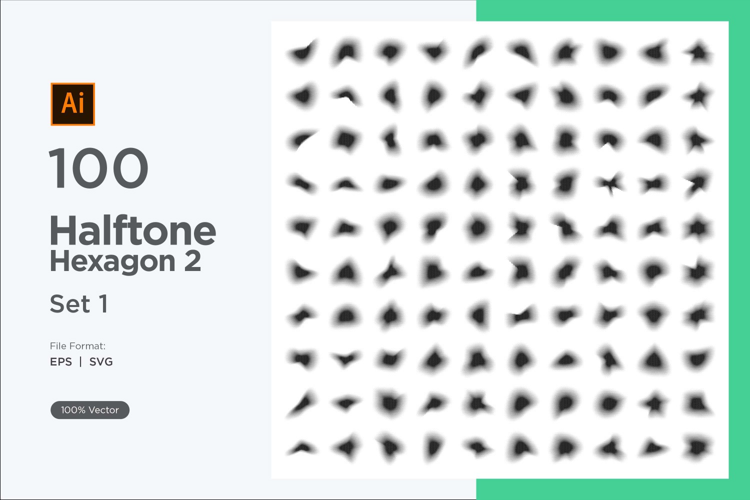 Hexagon shape halftone background V2 -100-1