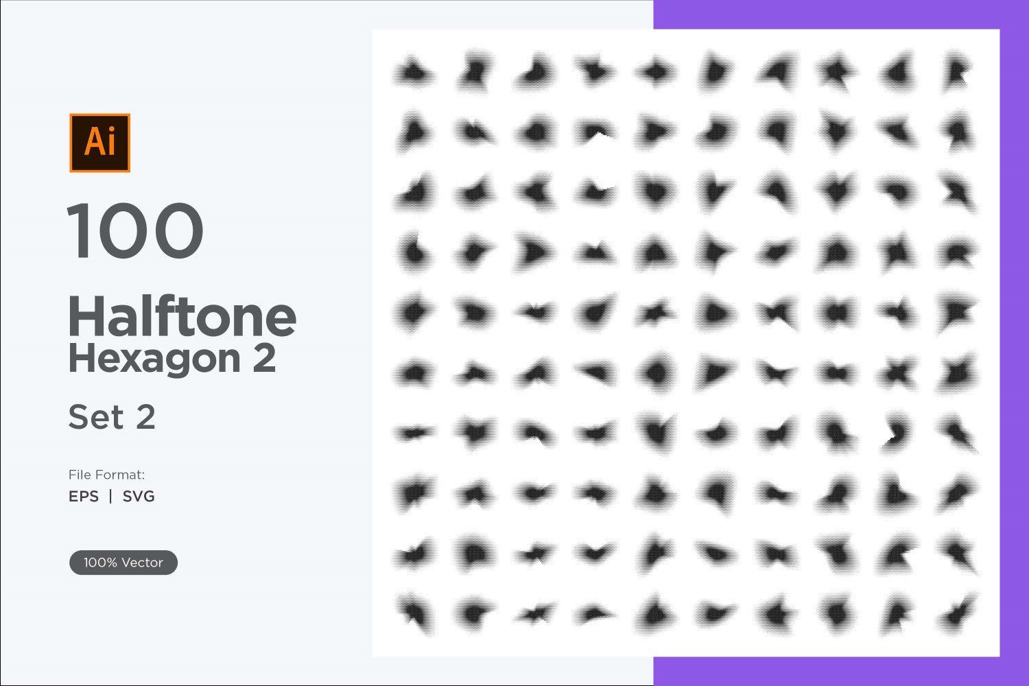 Hexagon shape halftone background V2 -100-2