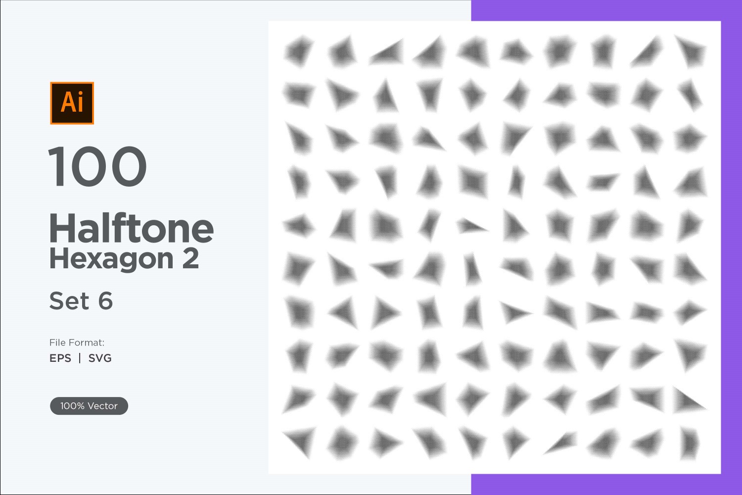 Hexagon shape halftone background V2 -100-6