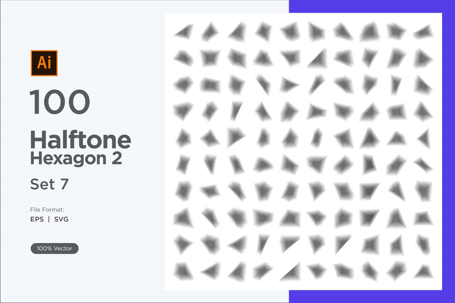 Hexagon shape halftone background V2 -100-7