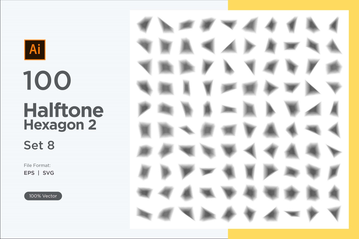 Hexagon shape halftone background V2 -100-8