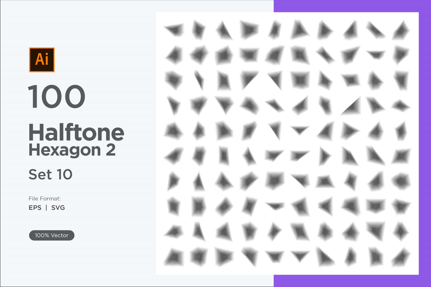 Hexagon shape halftone background V2 -100-10