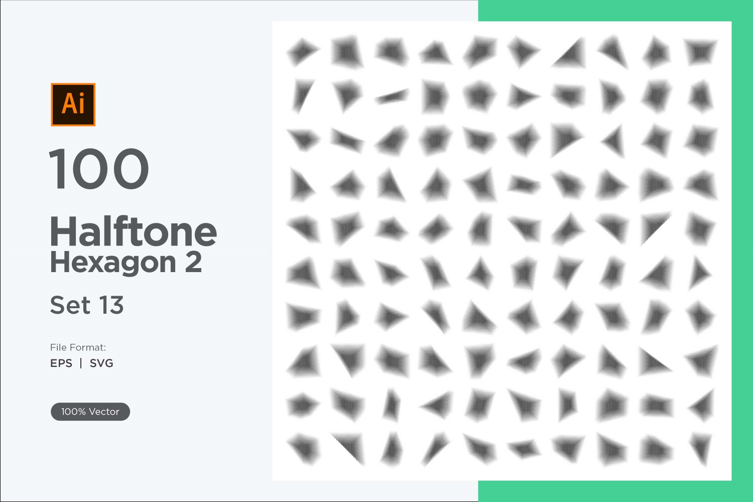 Hexagon shape halftone background V2 -100-13