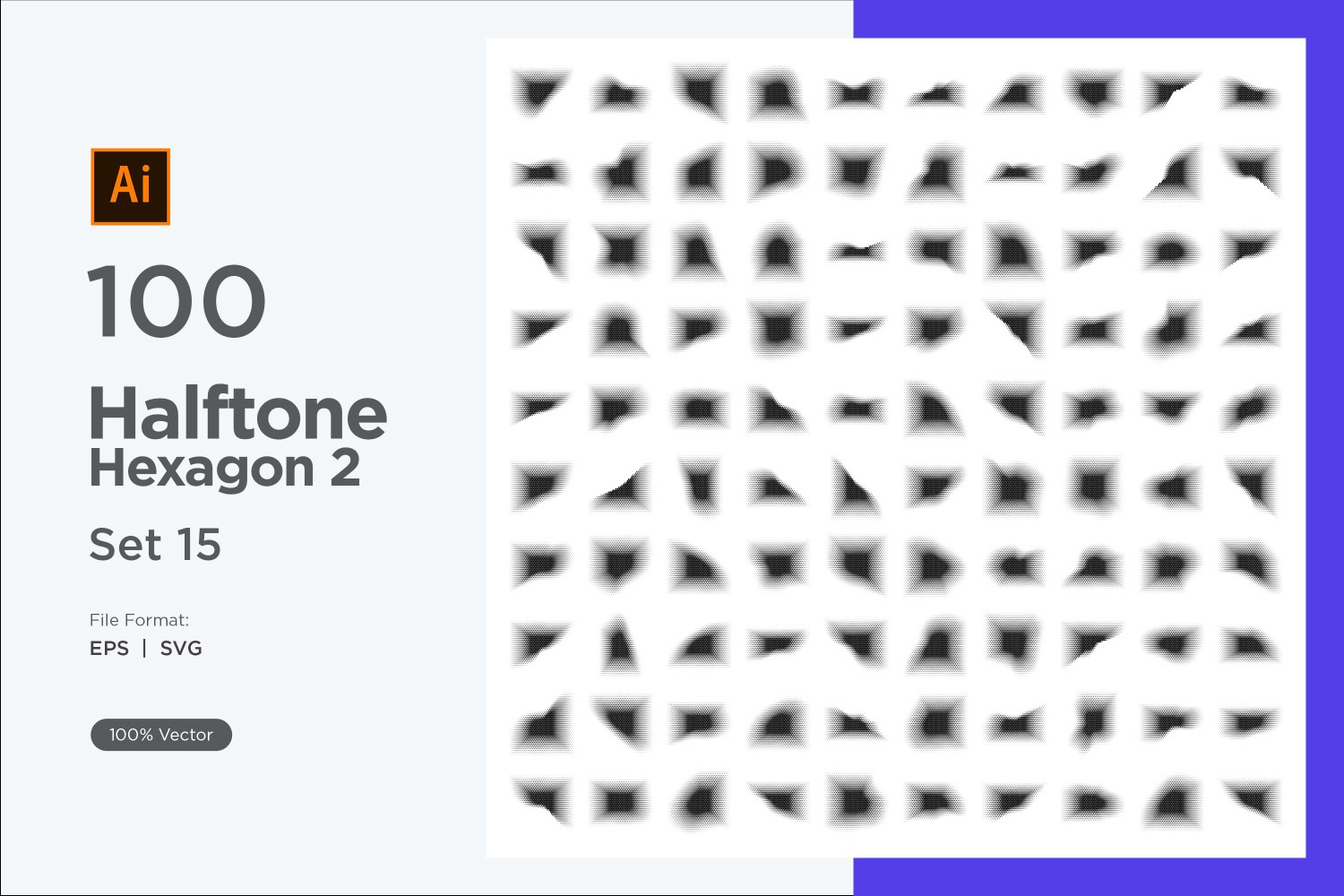 Hexagon shape halftone background V2 -100-15