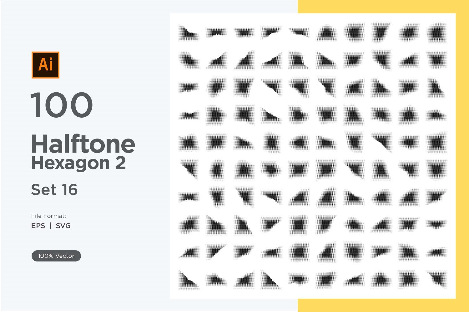 Hexagon shape halftone background V2 -100-16