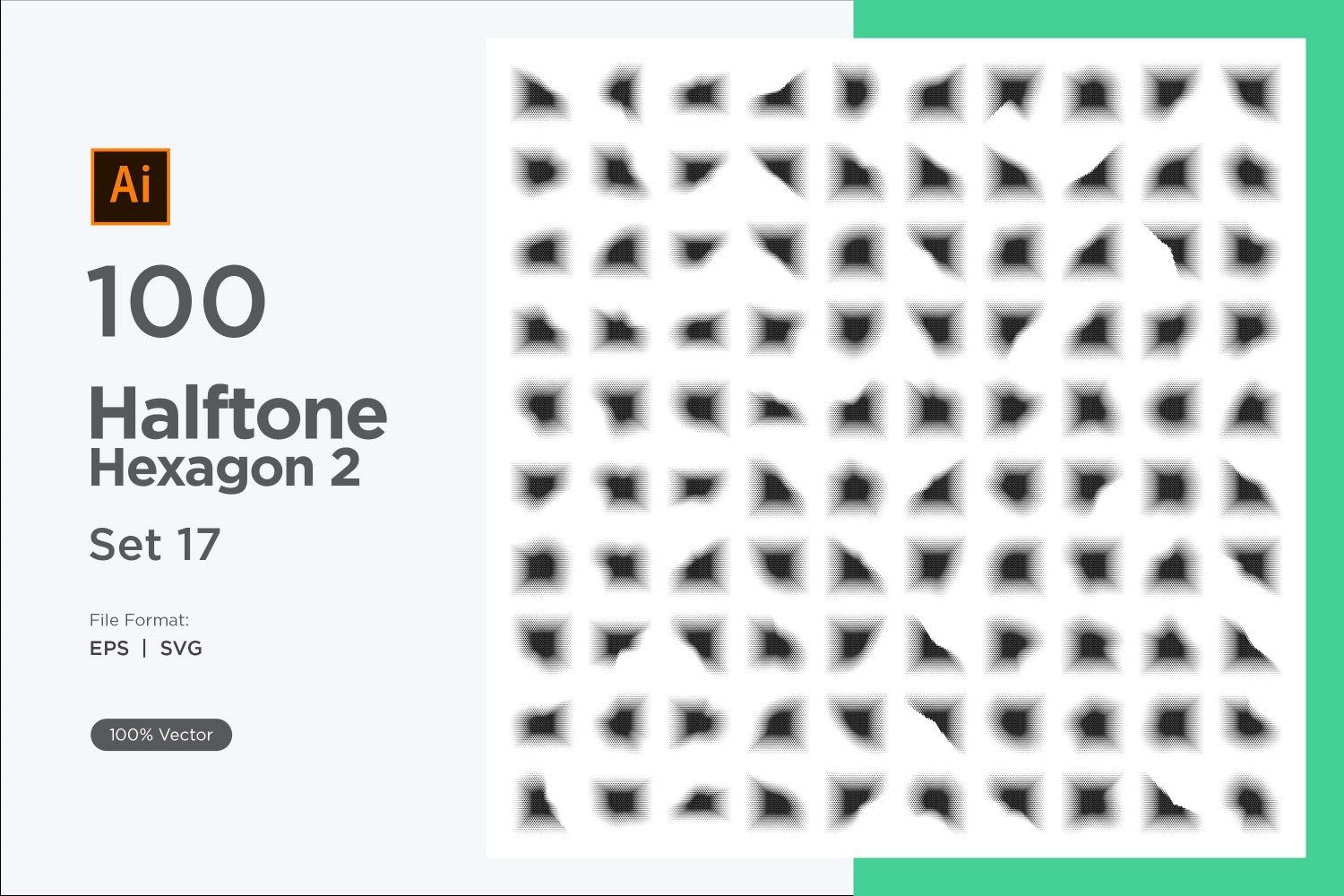 Hexagon shape halftone background V2 -100-17