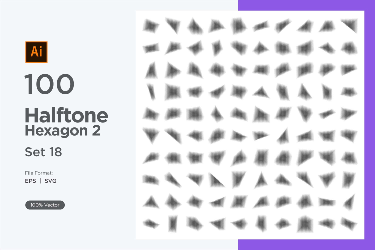 Hexagon shape halftone background V2 -100-18