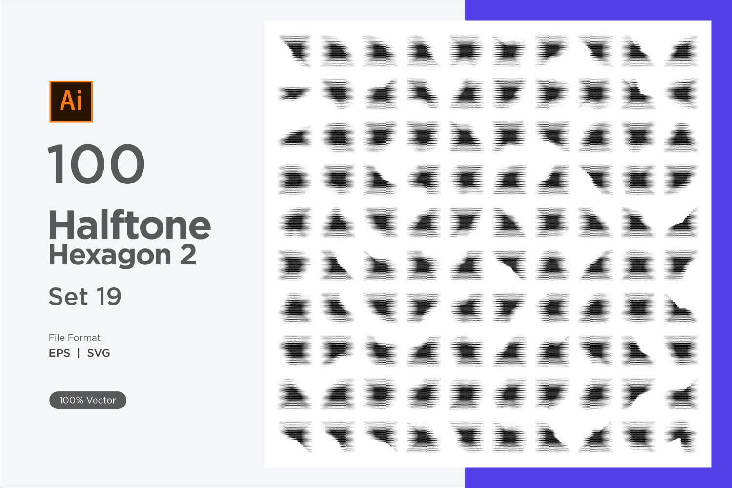 Hexagon shape halftone background V2 -100-19