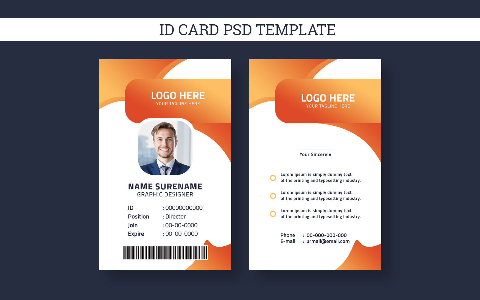 Unique ID Card Template Psd