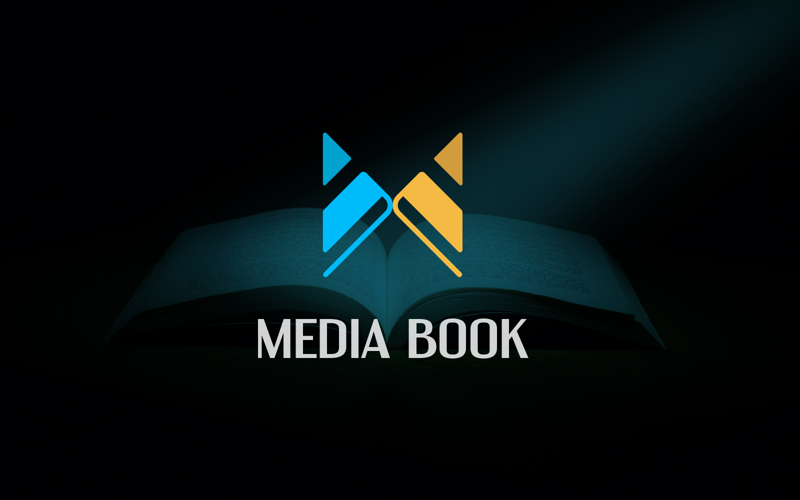 M Letter Media Book Logo Design Template