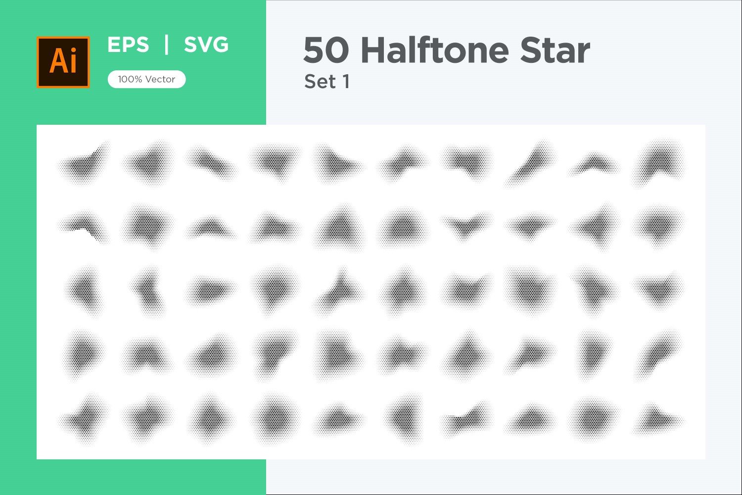 Stars shape halftone background 50-1