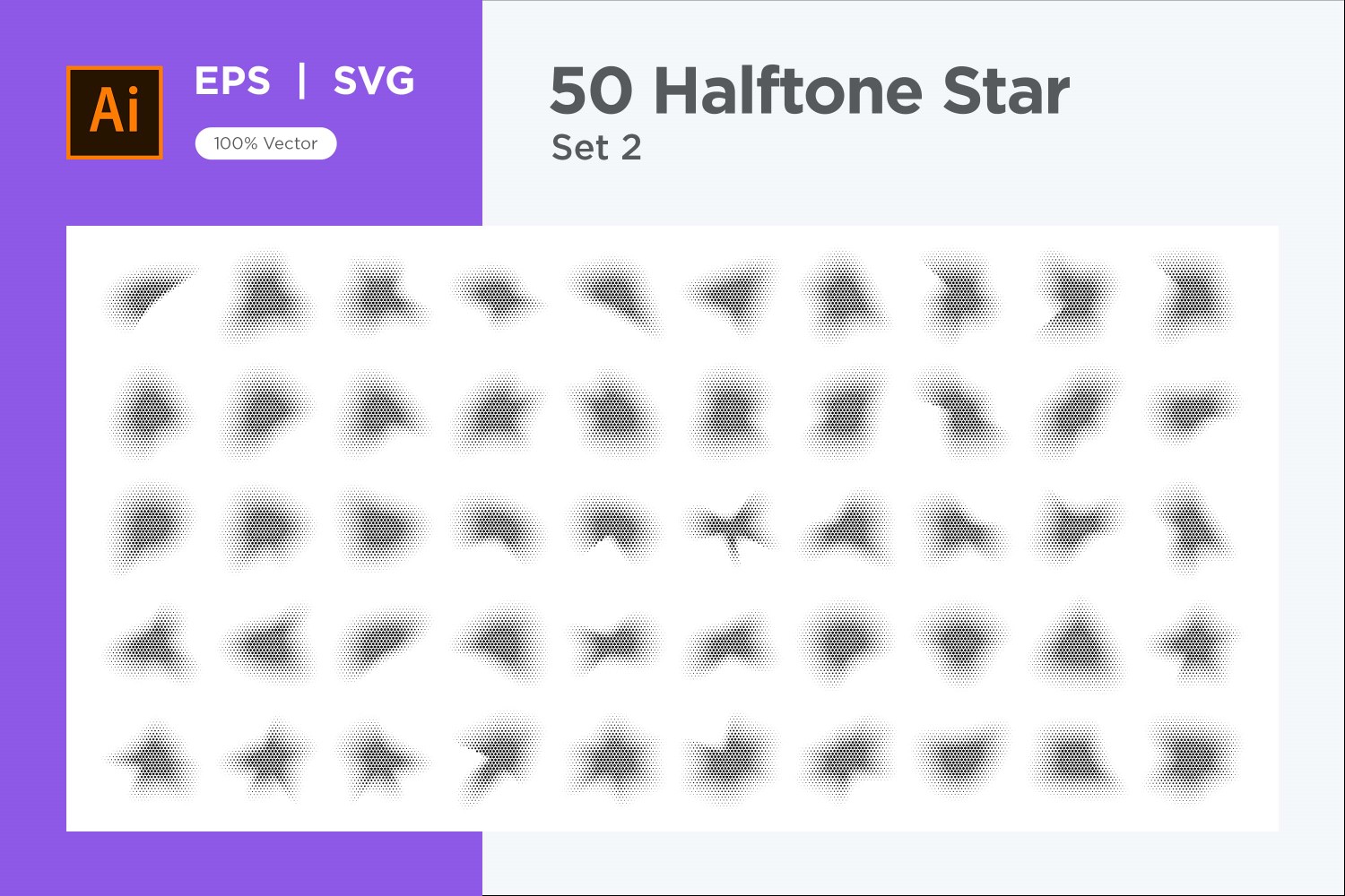 Stars shape halftone background 50-2