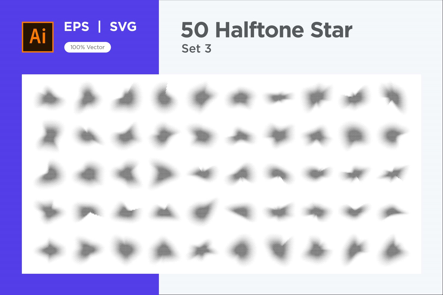 Stars shape halftone background 50-3