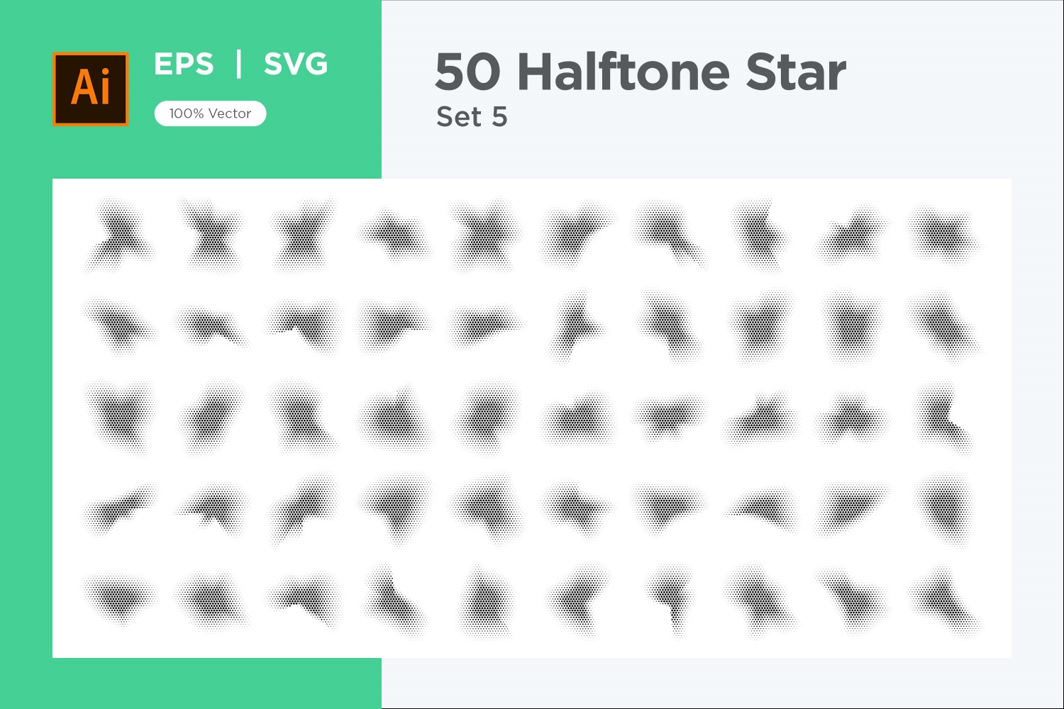 Stars shape halftone background 50-5