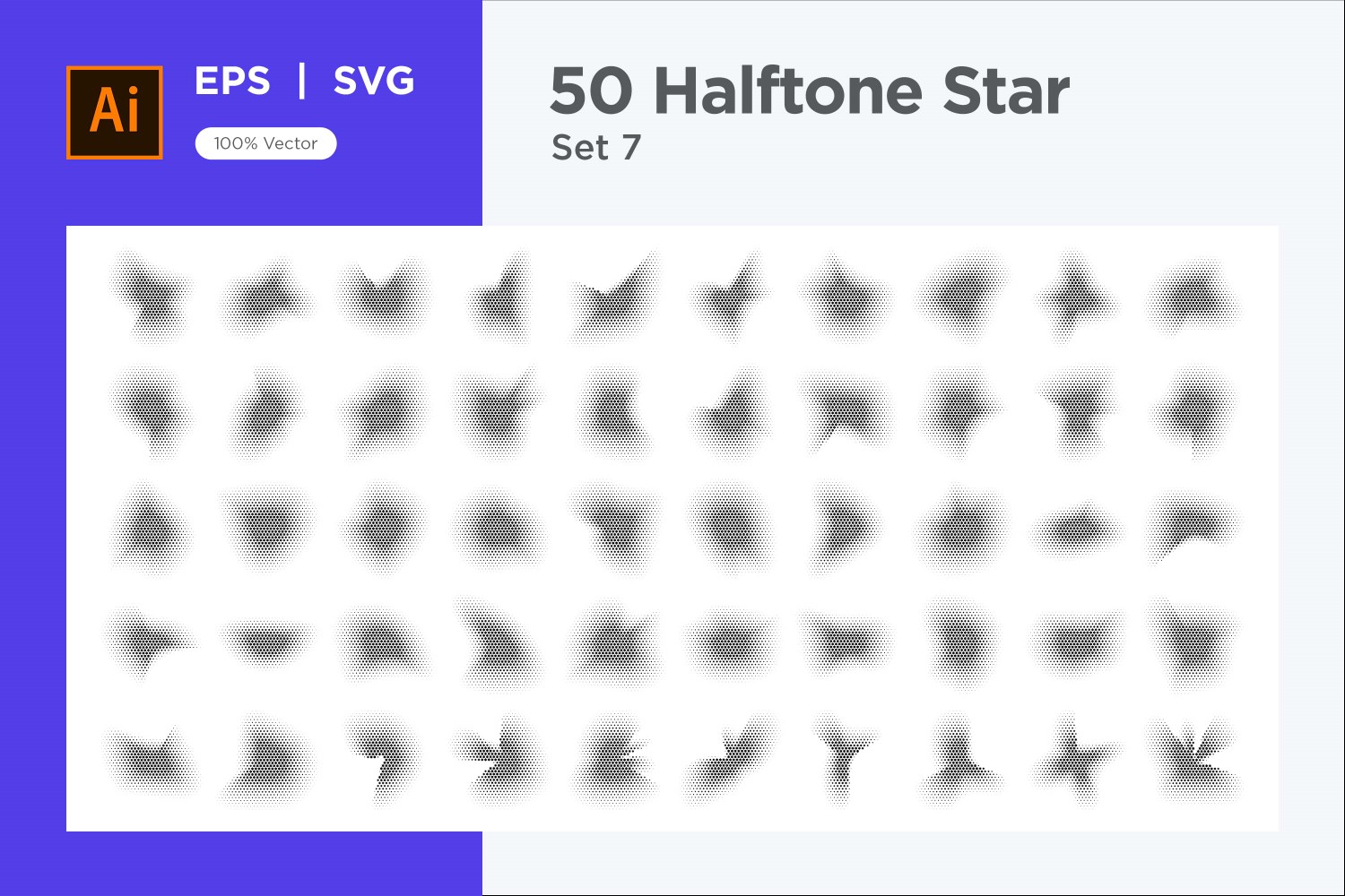 Stars shape halftone background 50-7