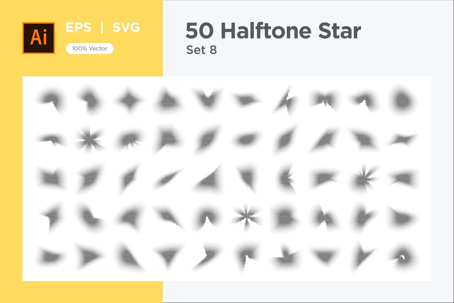 Stars shape halftone background 50-8