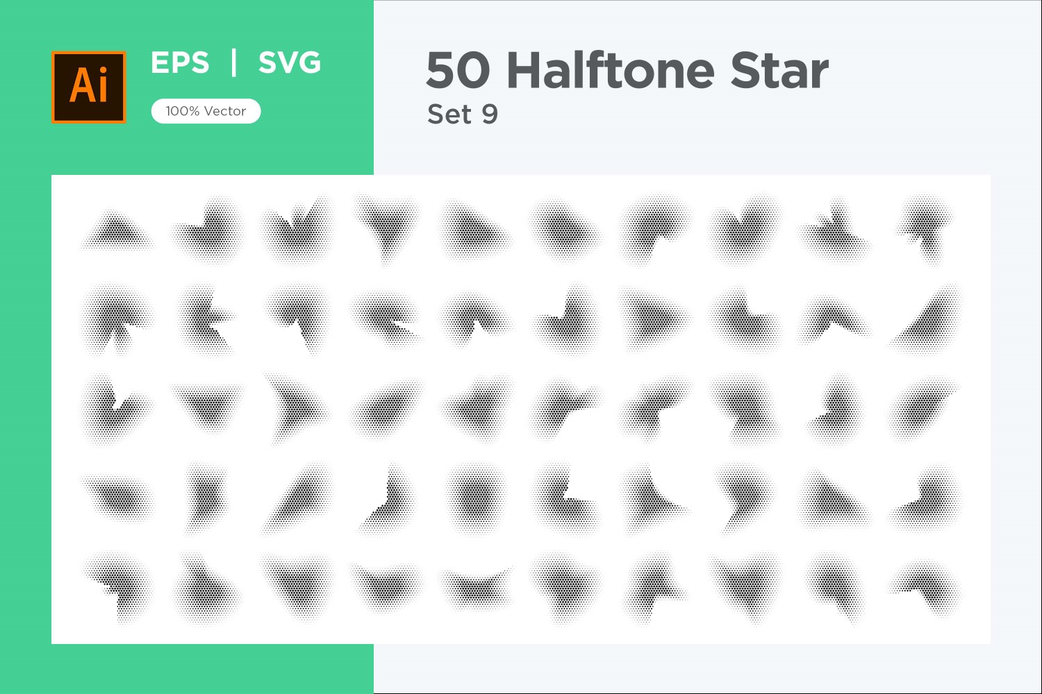 Stars shape halftone background 50-9