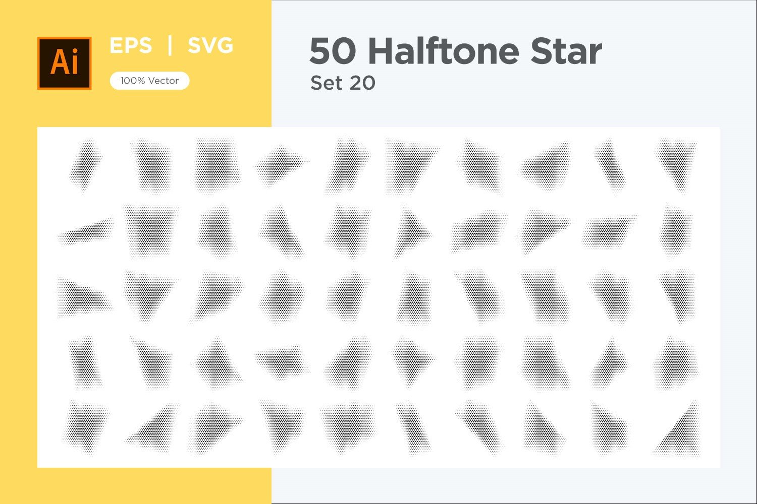 Stars shape halftone background 50-20