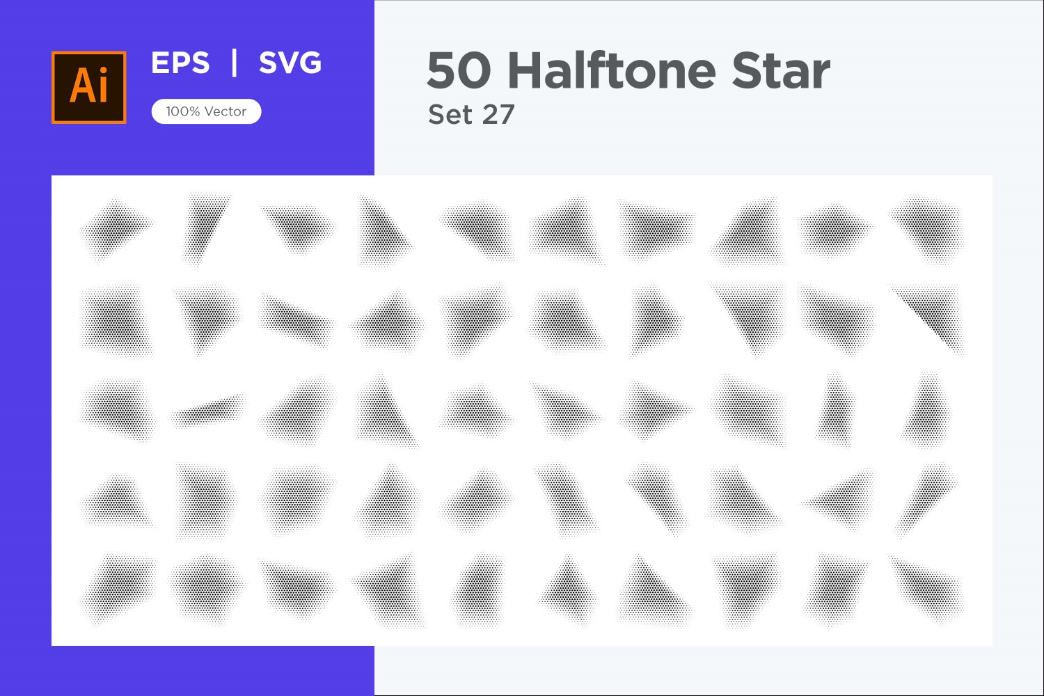 Stars shape halftone background 50-27