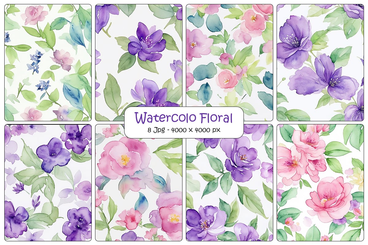 watercolor painted floral background