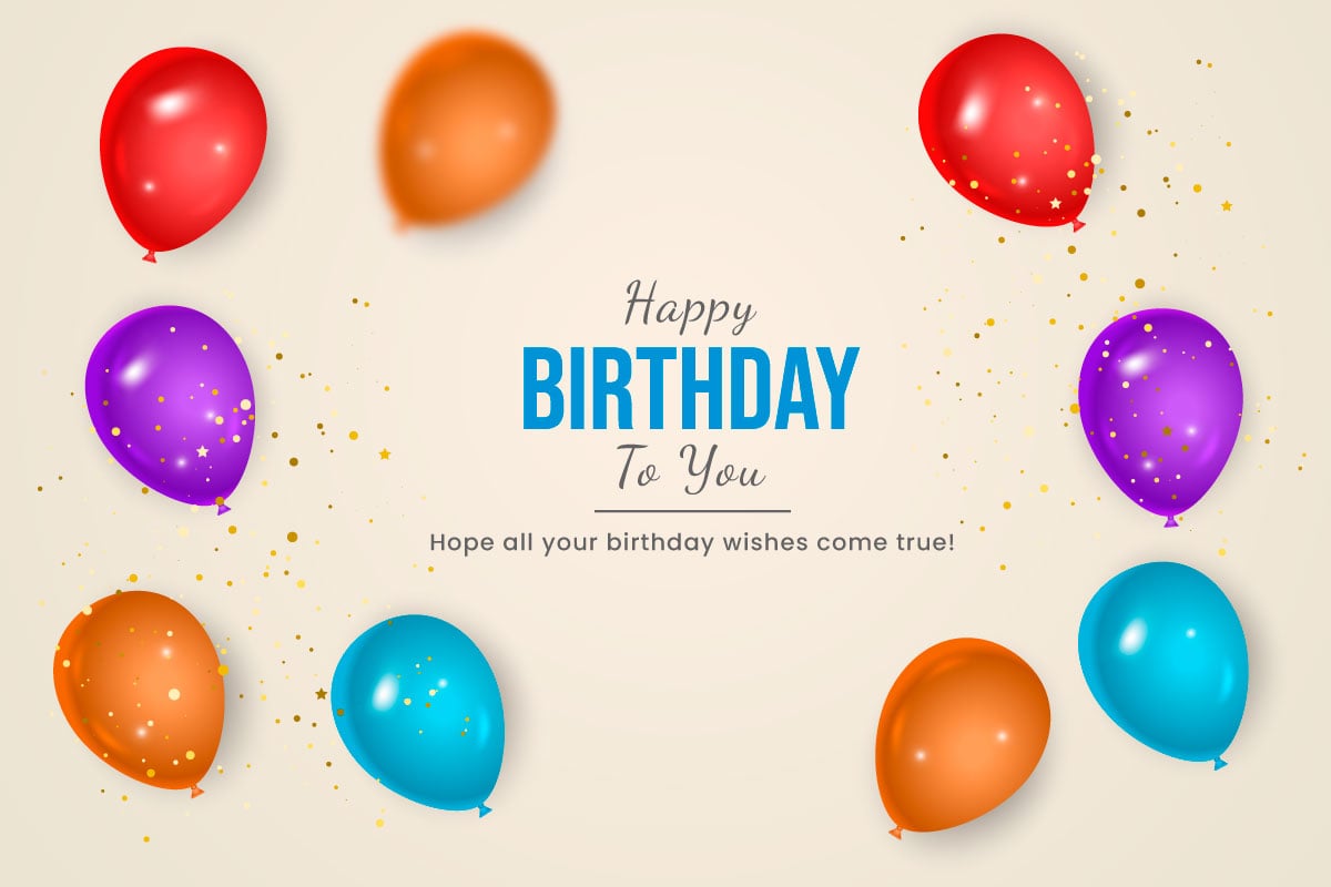 Vector Birthday balloons banner design Happy birthday greeting