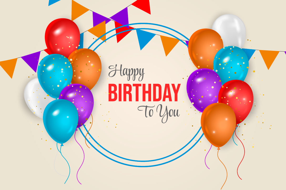 Vector Birthday balloons banner design Happy birthday greeting idea