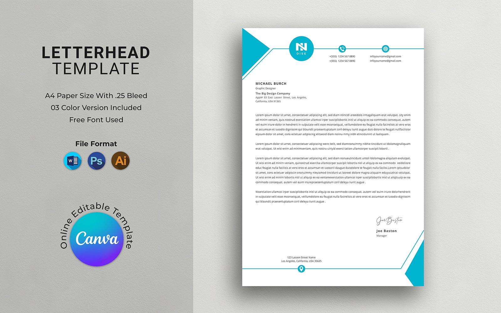 Corporate Simple Clean Letterhead Template