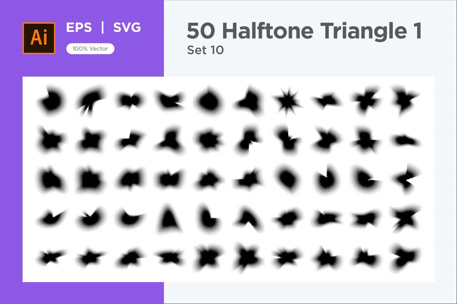 Triangle shape halftone background V1-50-10