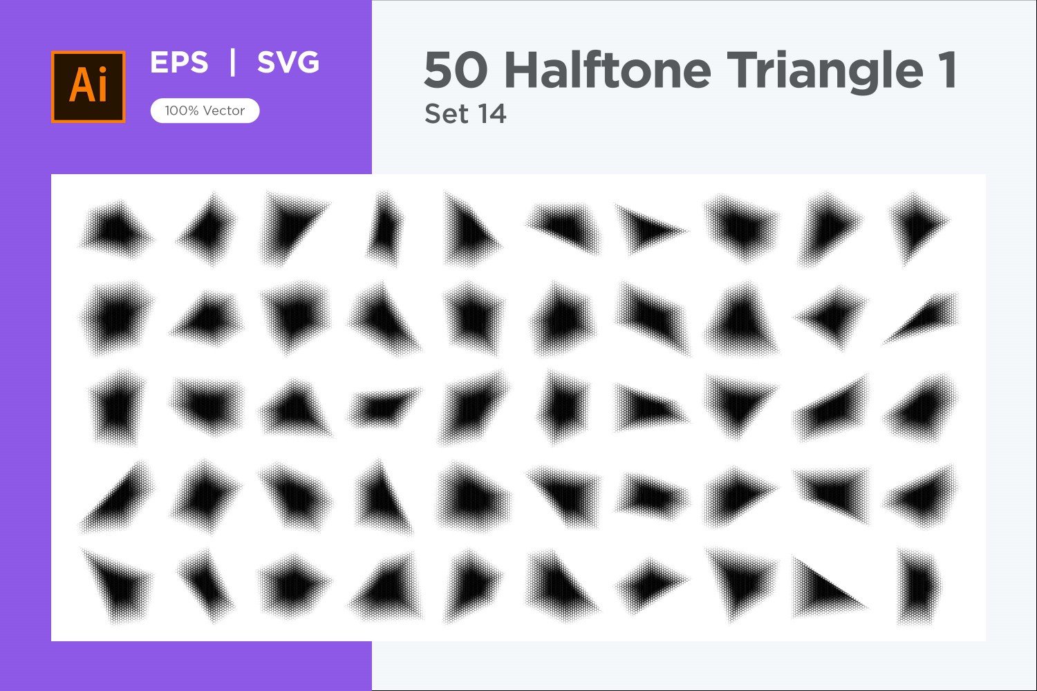 Triangle shape halftone background V1-50-14