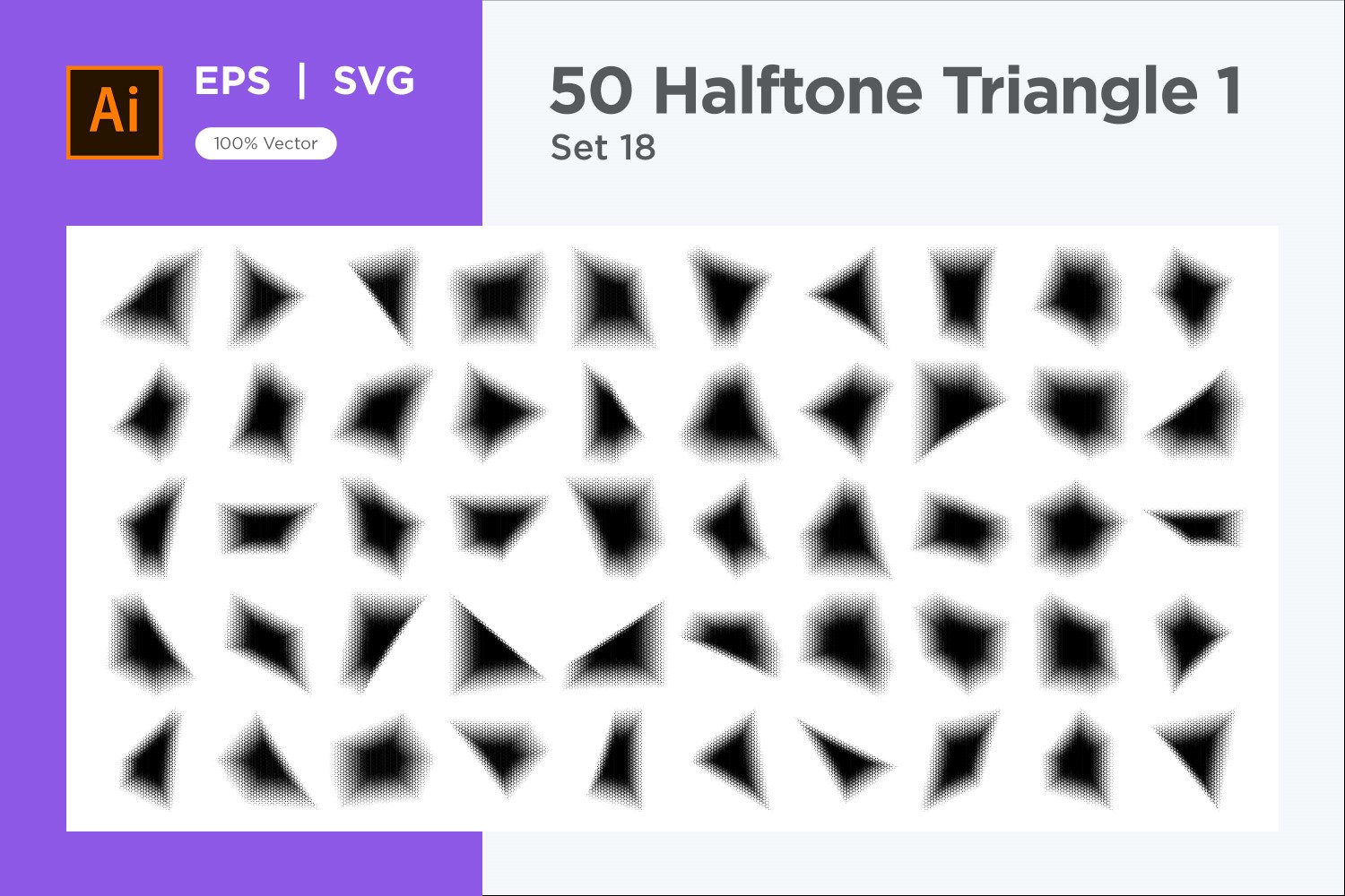 Triangle shape halftone background V1-50-18