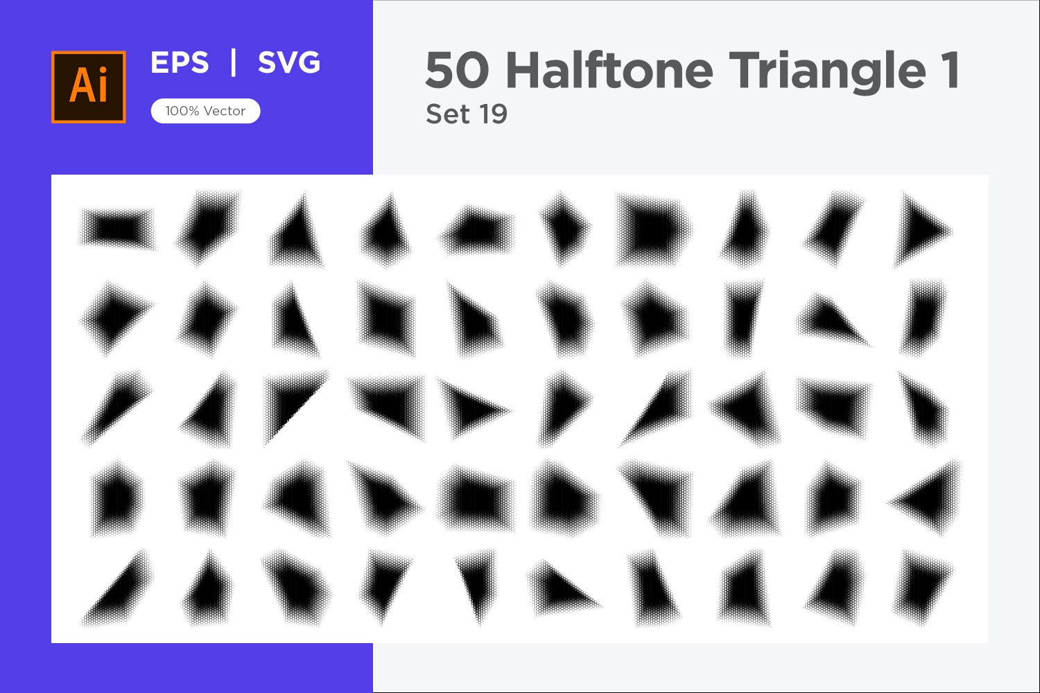 Triangle shape halftone background V1-50-19