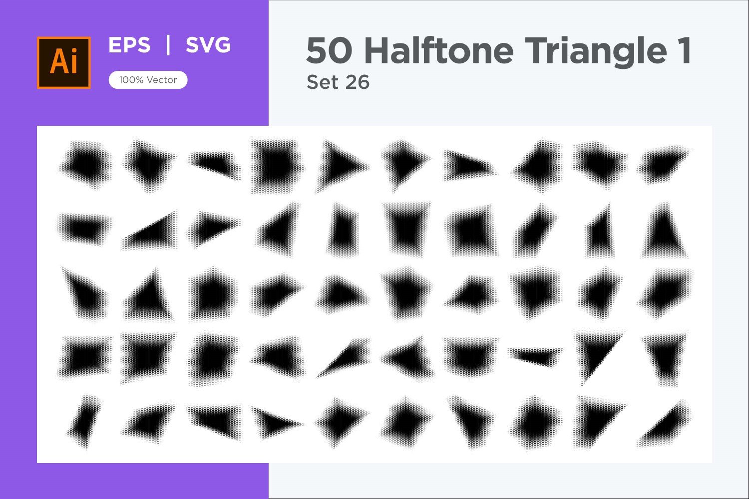 Triangle shape halftone background V1-50-25