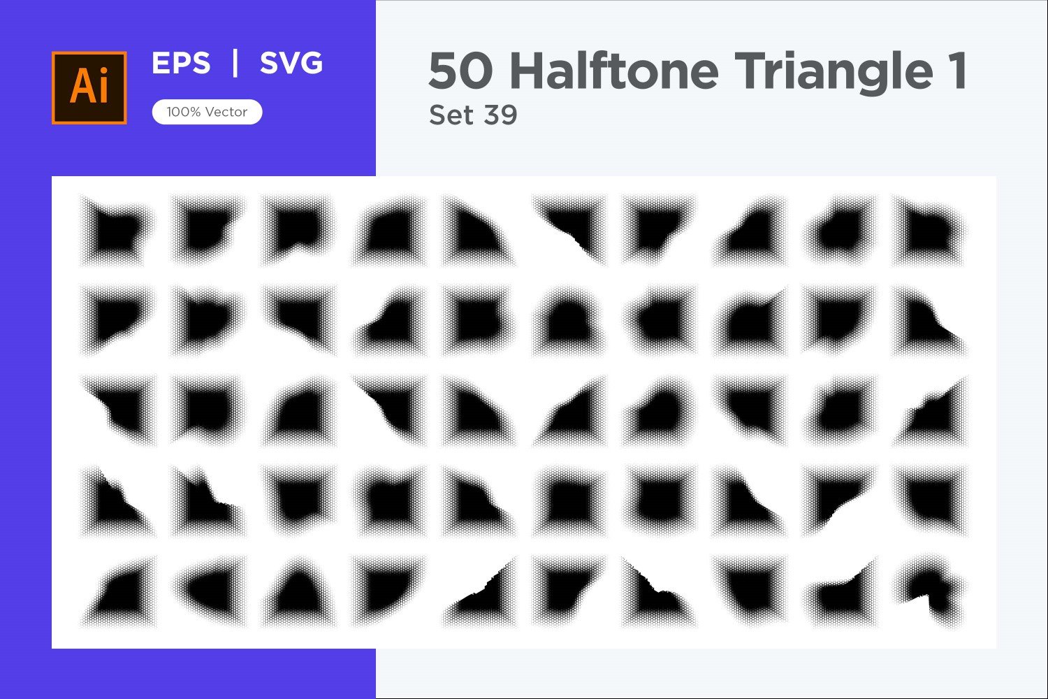 Triangle shape halftone background V1-50-39