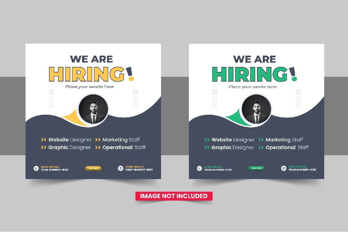 We Are Hiring Job Vacancy Social Media Post design Layout