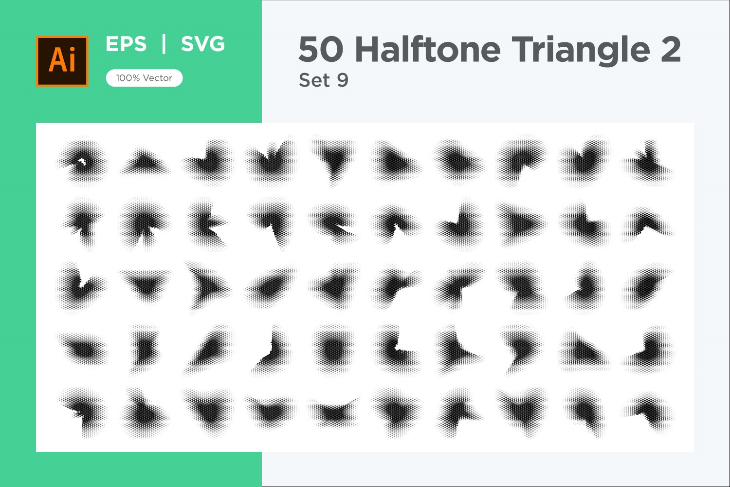 Triangle shape halftone background V2-50-9