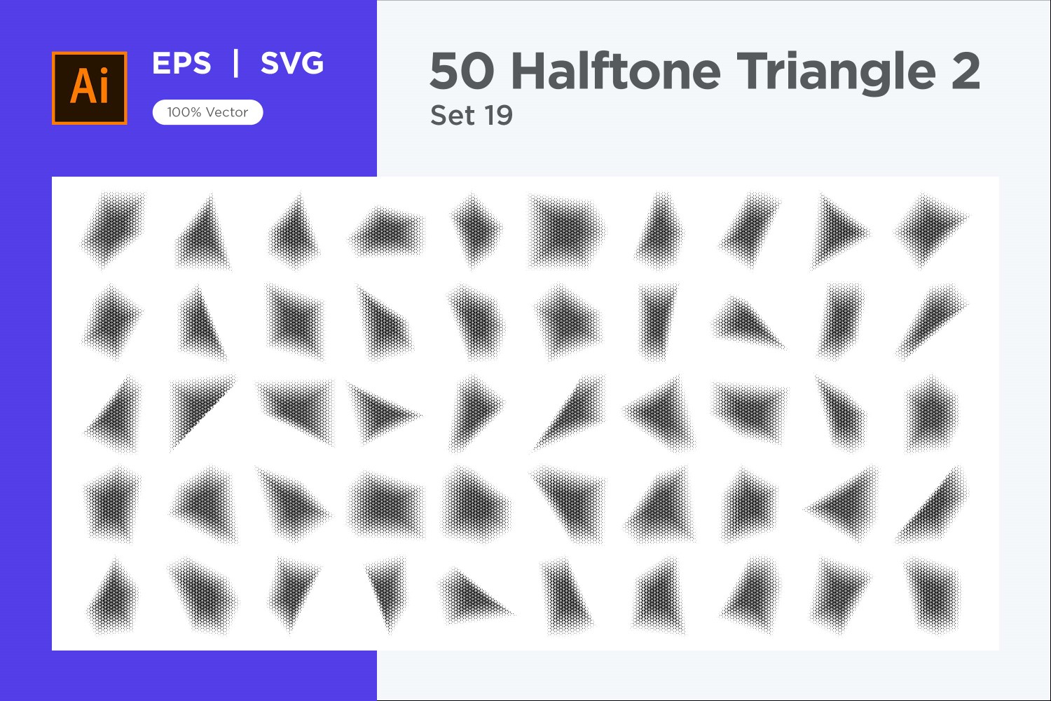 Triangle shape halftone background V2-50-19