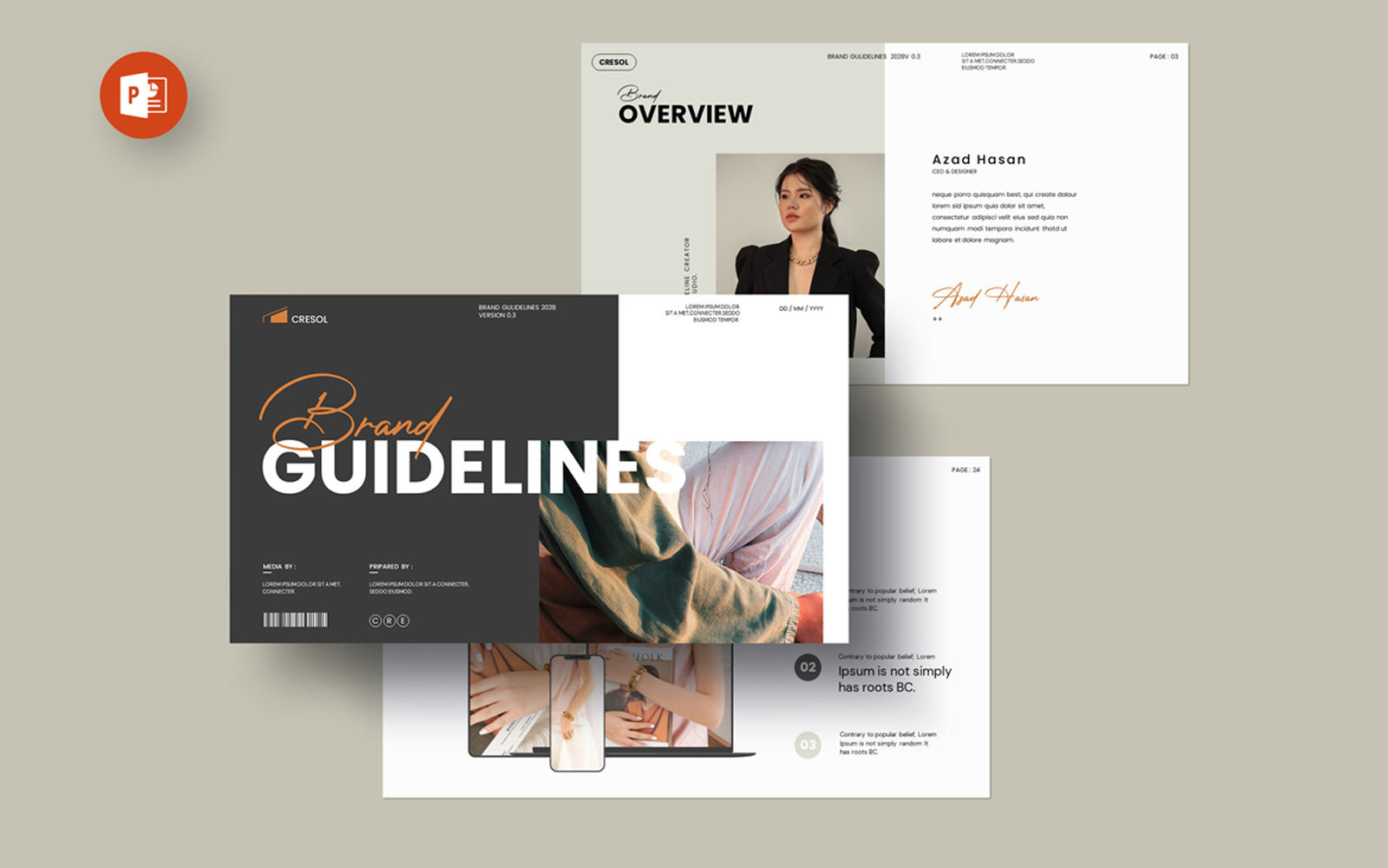 Brand Guidelines PowerPoint Layout presentation template