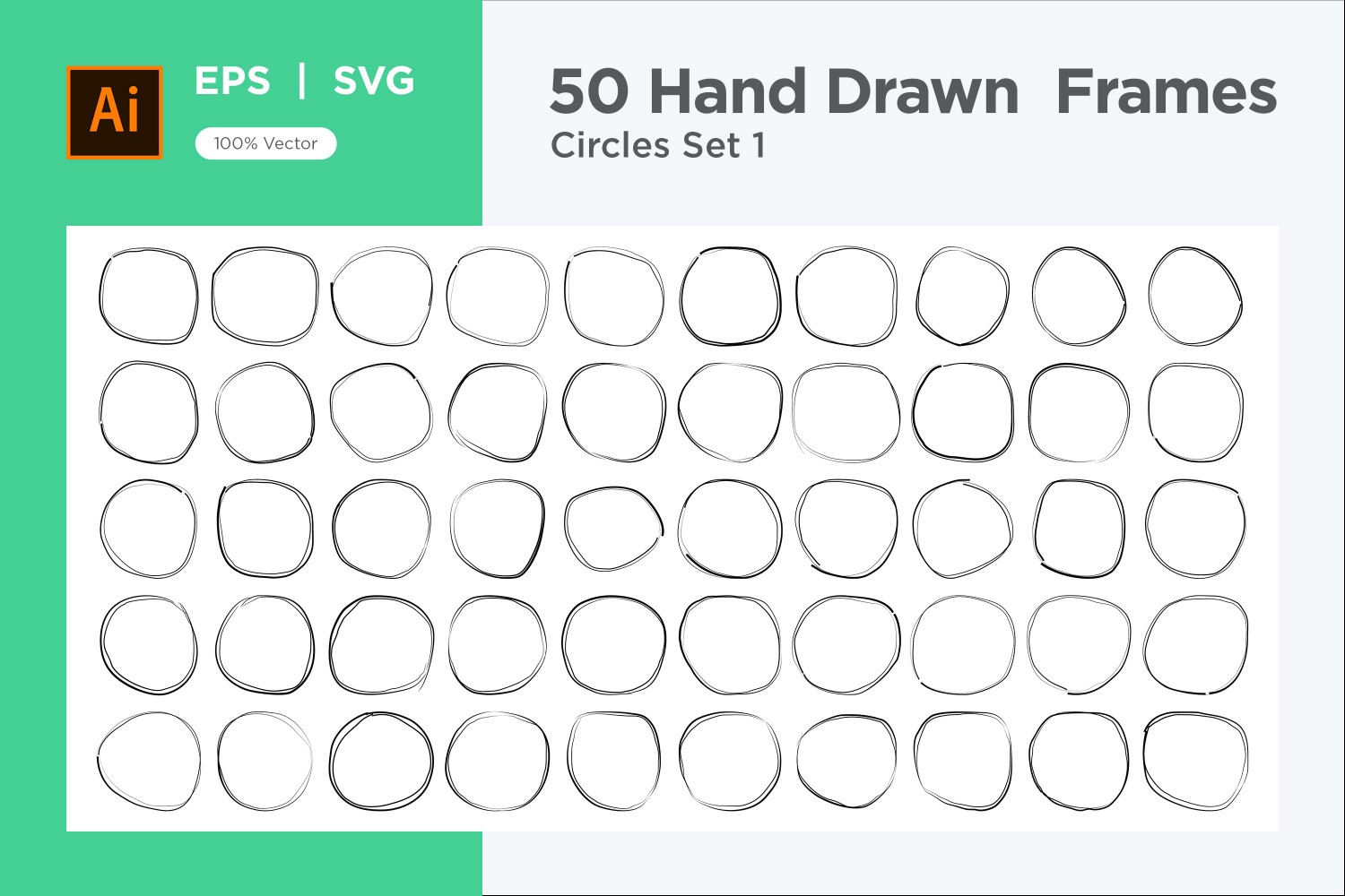 Hand Drawn Frame Circle 50-1