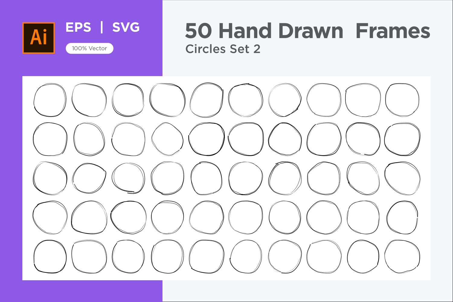 Hand Drawn Frame Circle 50-2