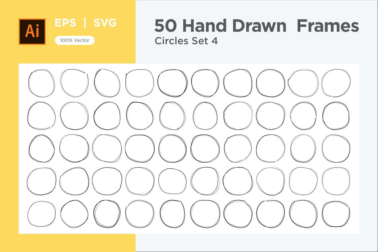 Hand Drawn Frame Circle 50-4