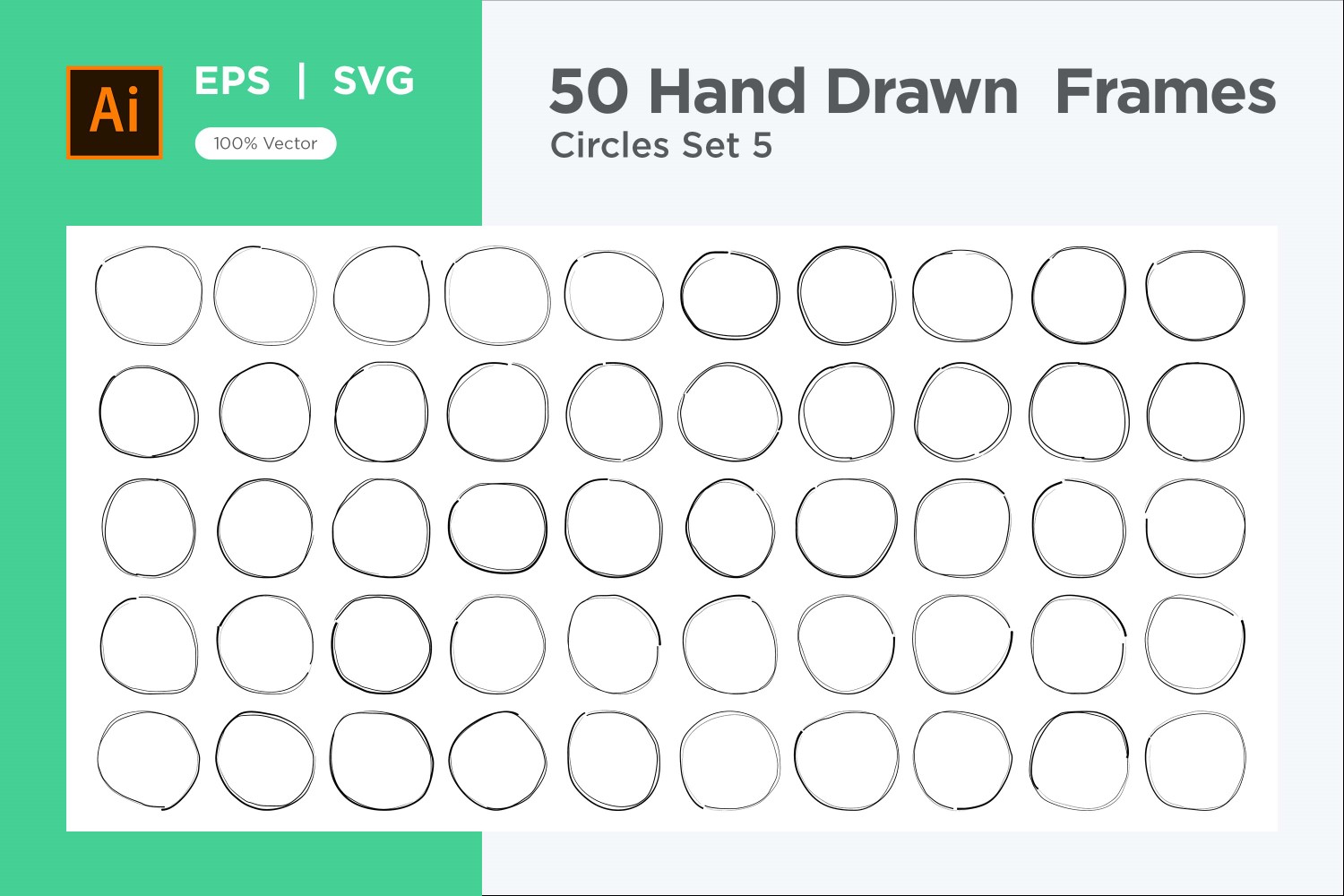 Hand Drawn Frame Circle 50-5